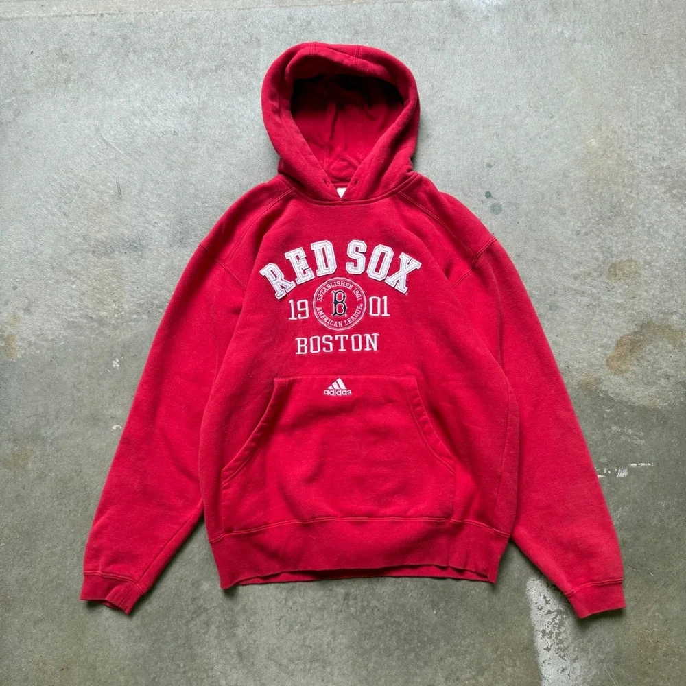 Vintage Adidas Boston Red Sox Hoodie Mens Small Red MLB